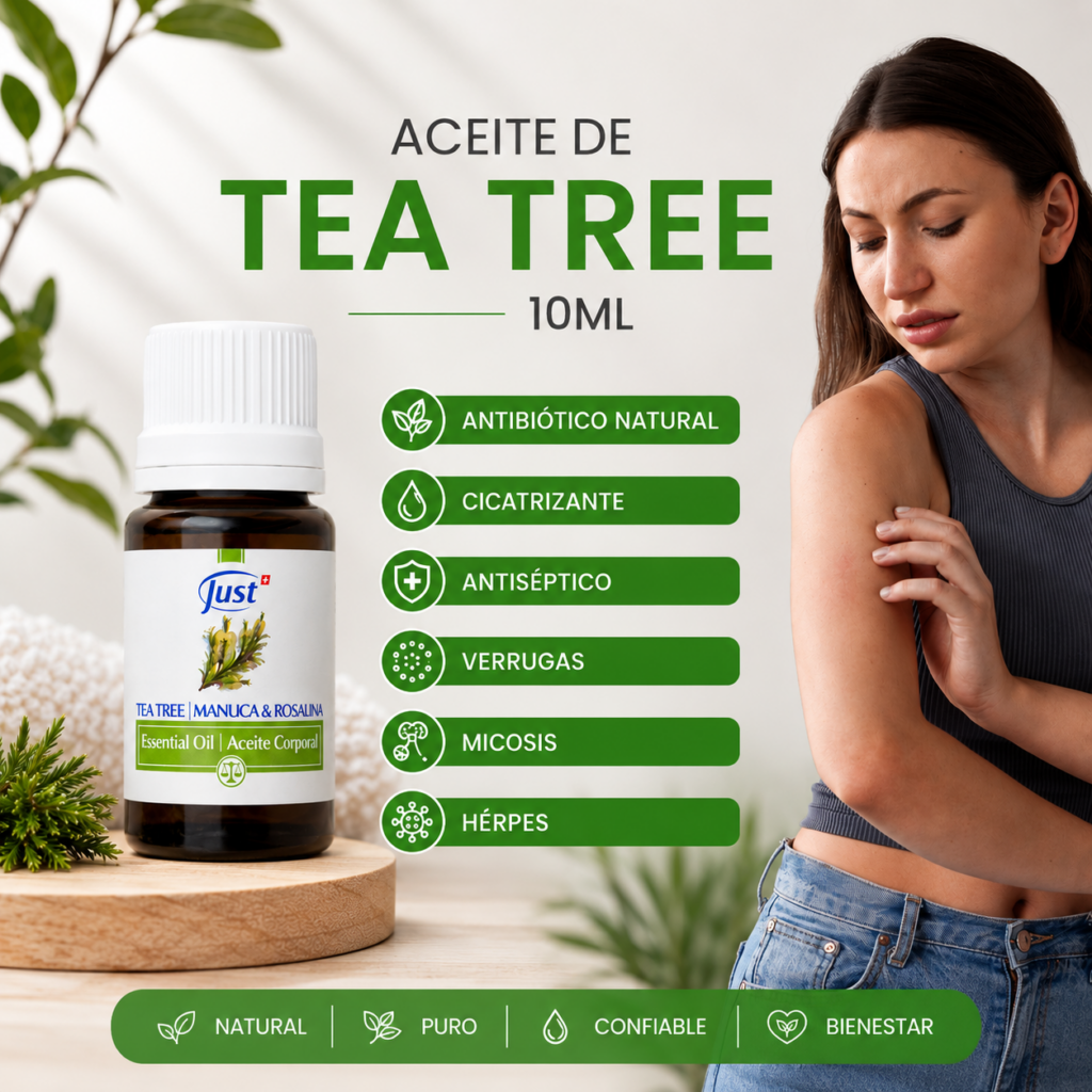 Aceite Esencial de Tea Tree, Manuca y Rosalina