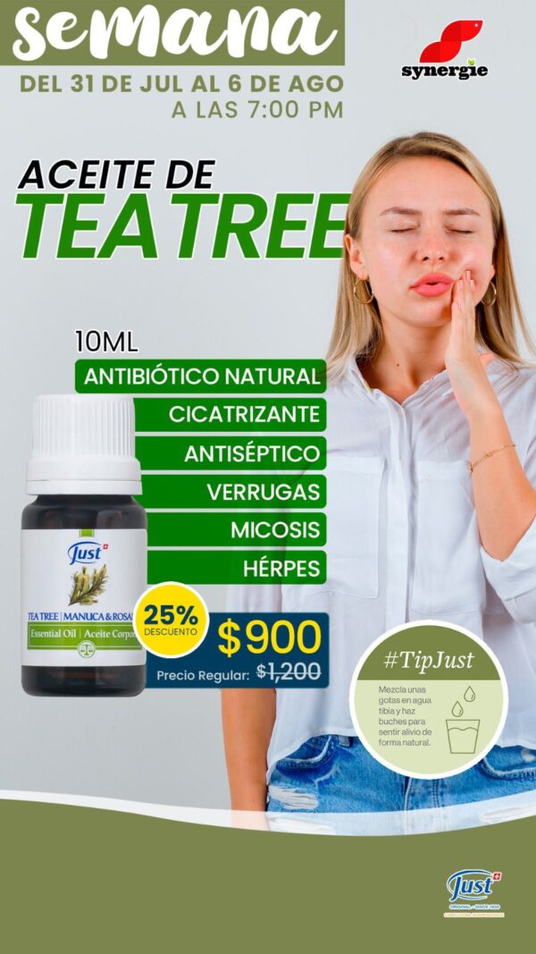 Aceite Esencial de Tea Tree, Manuca y Rosalina